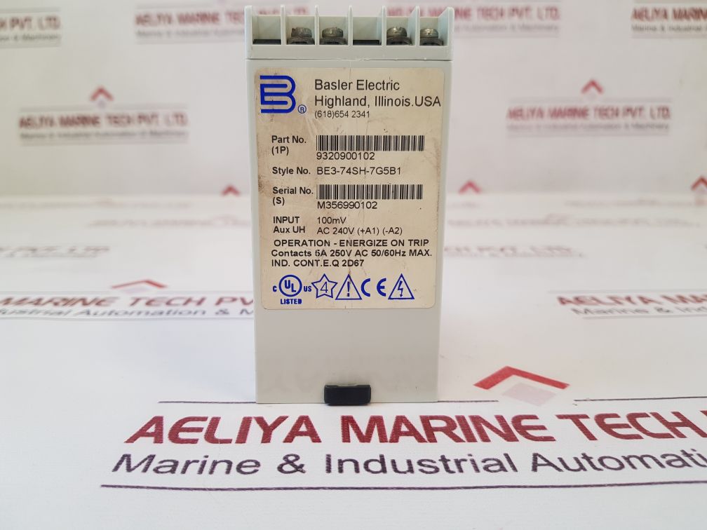 Basler Electric Be3-74Sh-7G5B1 Millivolt Sensing Over Relay 9320900102