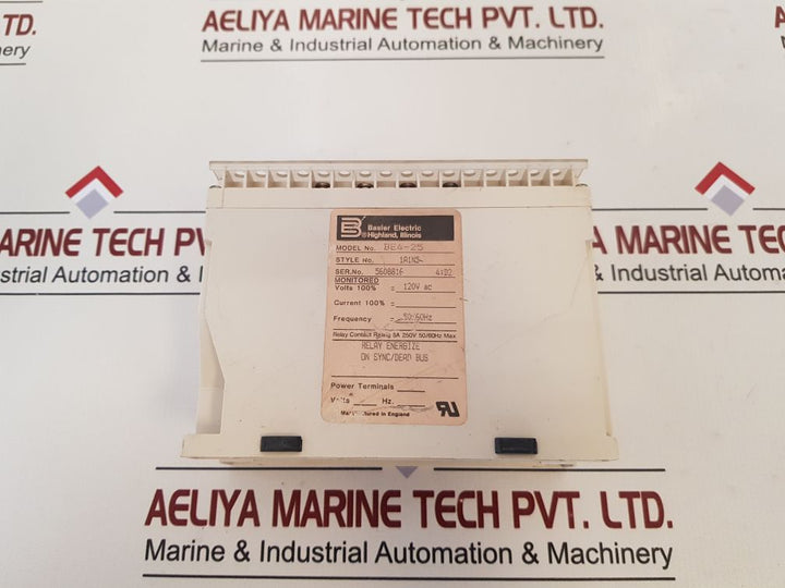Basler Electric Be4-25 Relay Style 1A1N5 120Vac