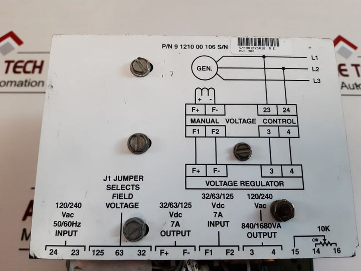 Basler Electric Mvc-300 Manual Voltage Control 9 1210 00 106
