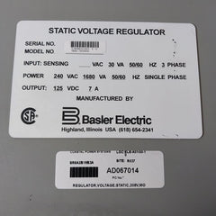 Basler Electric Sr8A-2B16B3A Static Voltage Regulator