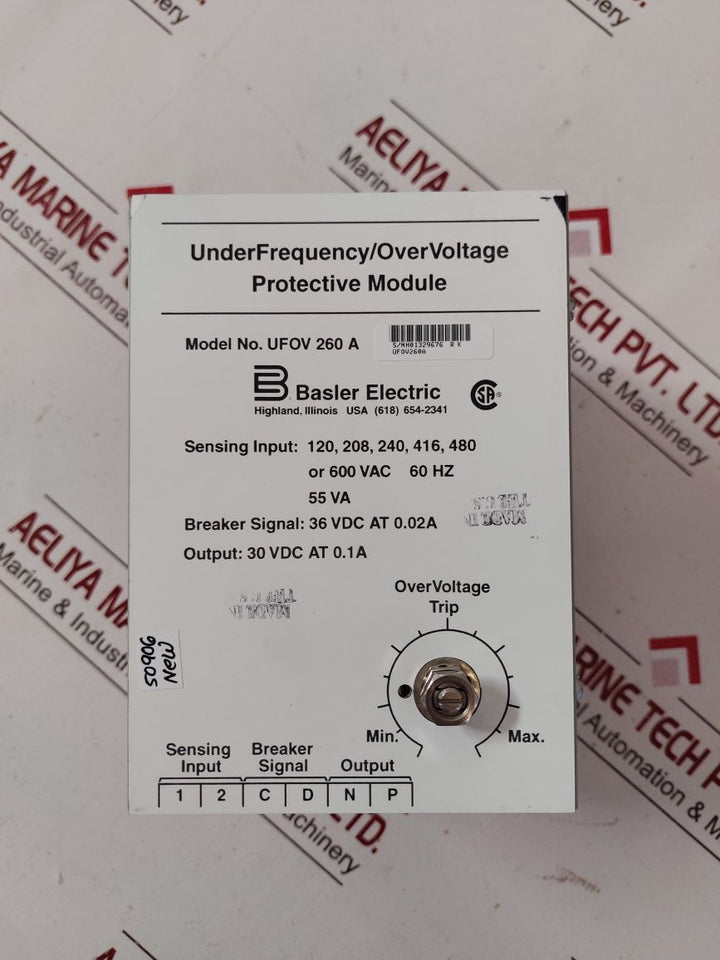 Basler Electric Ufov 260 A Under Frequency/Overvoltage Protective Module