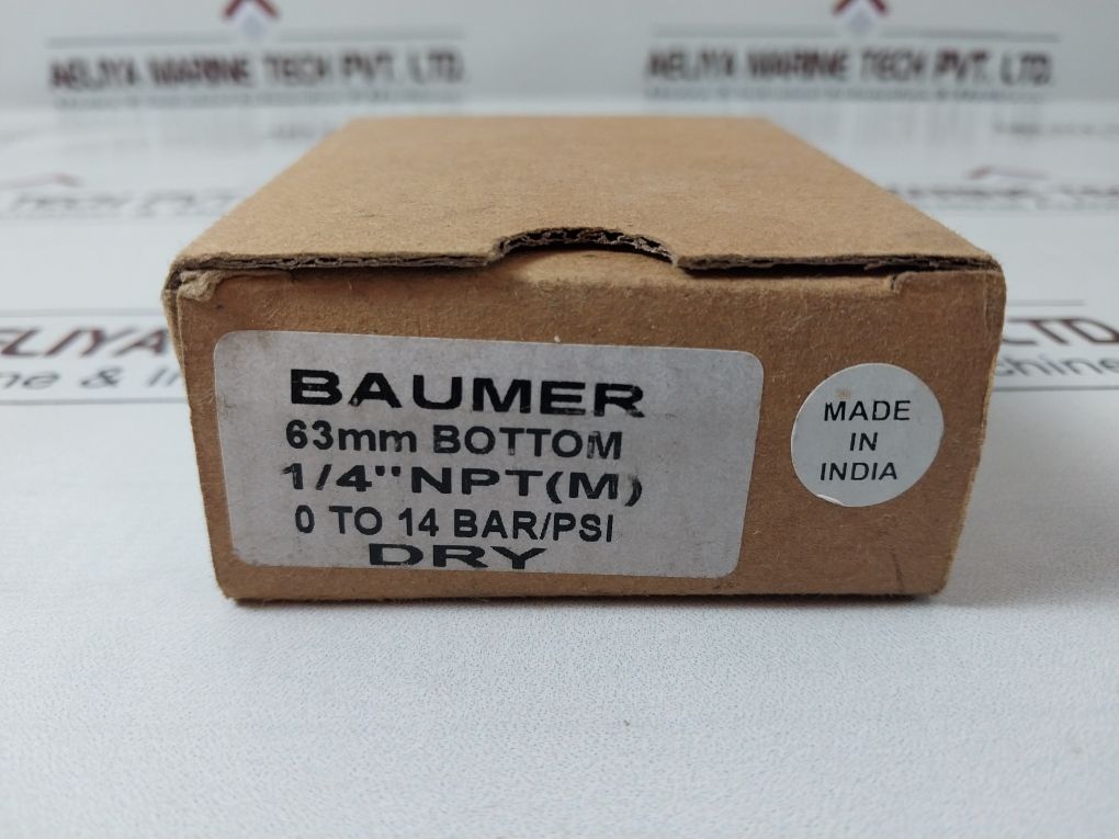 Baumer En837 Kl. 1,6 Prassure Gauge 0 To 200 Psi ,0 To 14 Bar