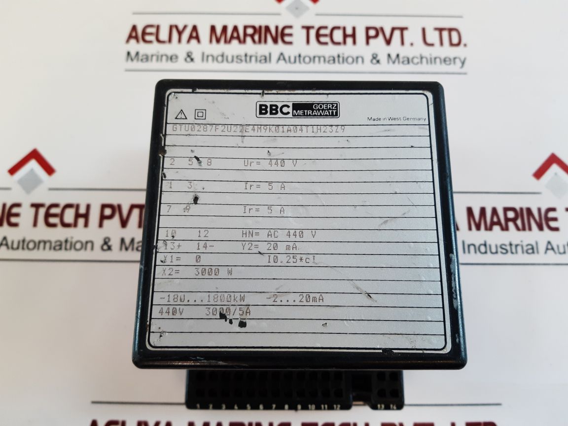 Bbc Meterwatt Gtu0287F2U22E4M9K01A04T1H23Z9 Transducer 440V 30005A