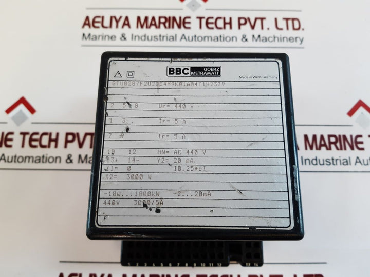 Bbc Meterwatt Gtu0287F2U22E4M9K01A04T1H23Z9 Transducer 440V 30005A