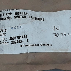 Itt 98087-106P4S21 Neo-hydro Pressure Switch