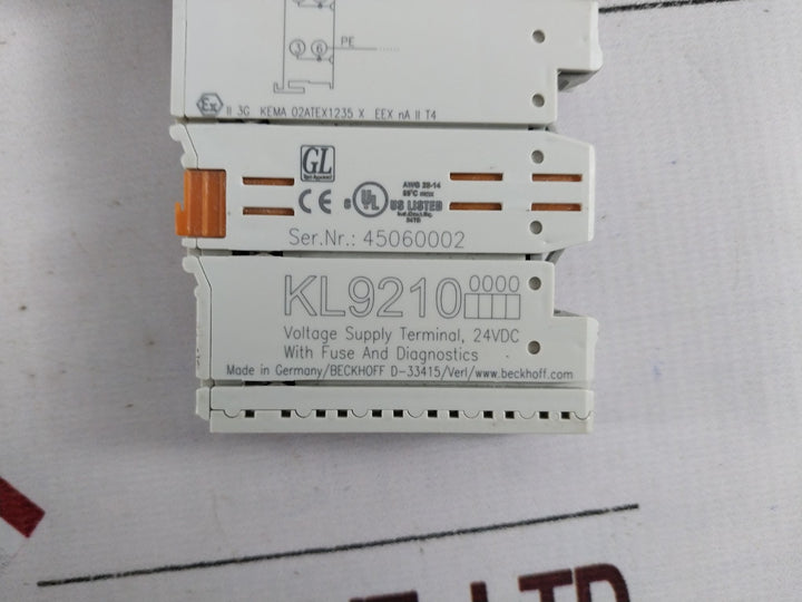 Beckhoff Kl9210 Voltage Supply Terminal Module