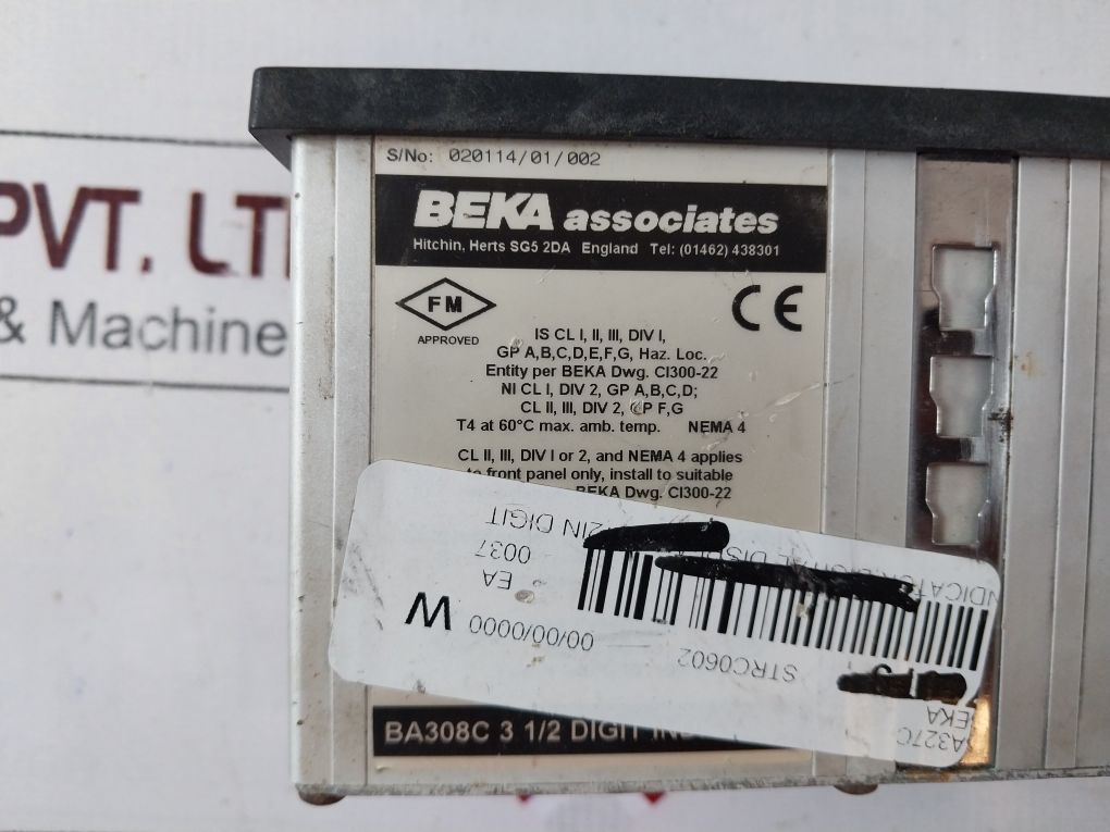 Beka Associates Ba308C 3 1/2 Digit Indicator Display 00.0 To 100.0