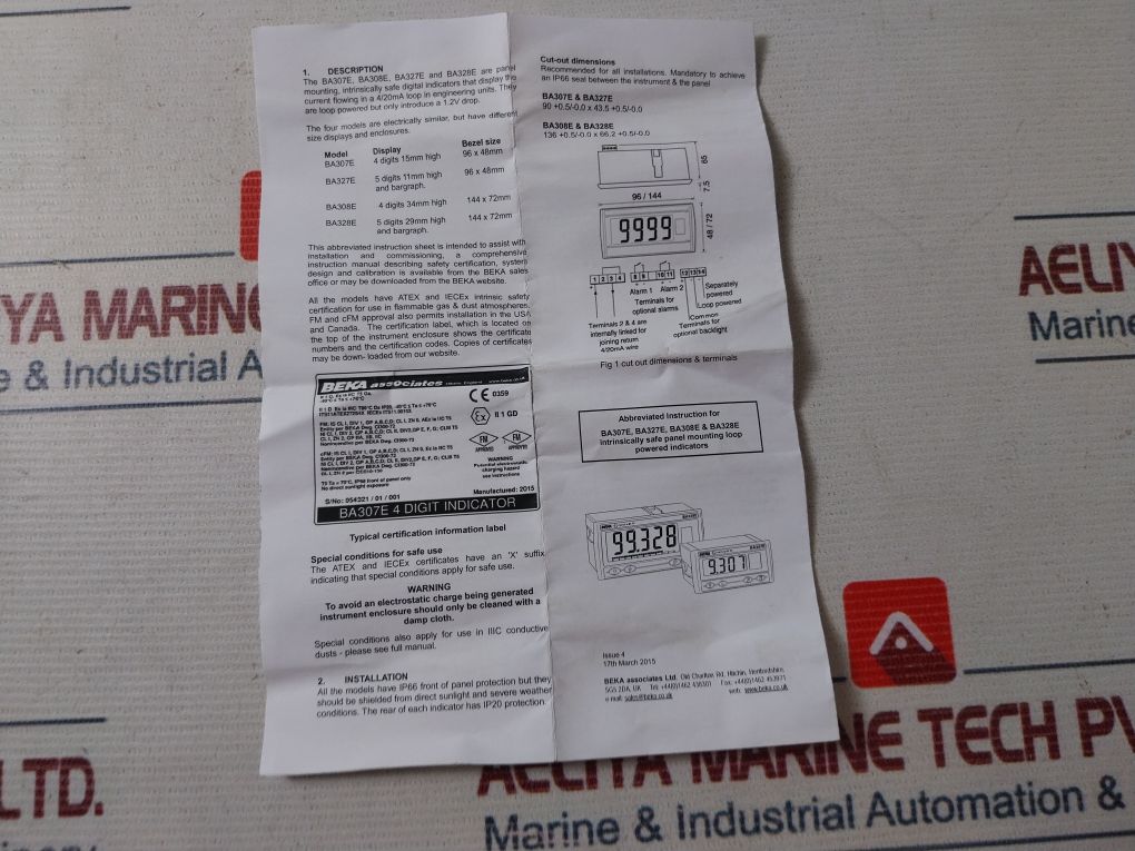 Beka Ba327E 5 Digit Indicator