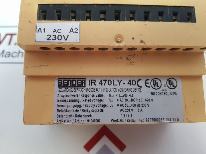 Bender A-isometer Ir 470Ly-40 Insulation Monitoring Device