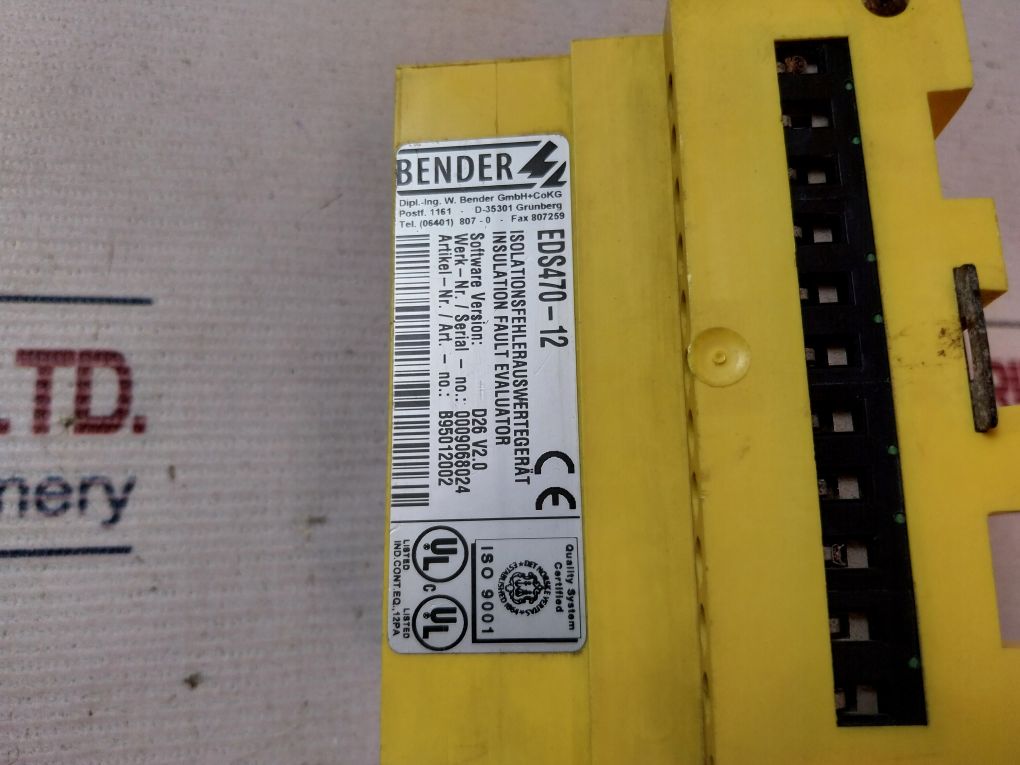 Bender Eds 470-12 Insulation Fault Evaluator