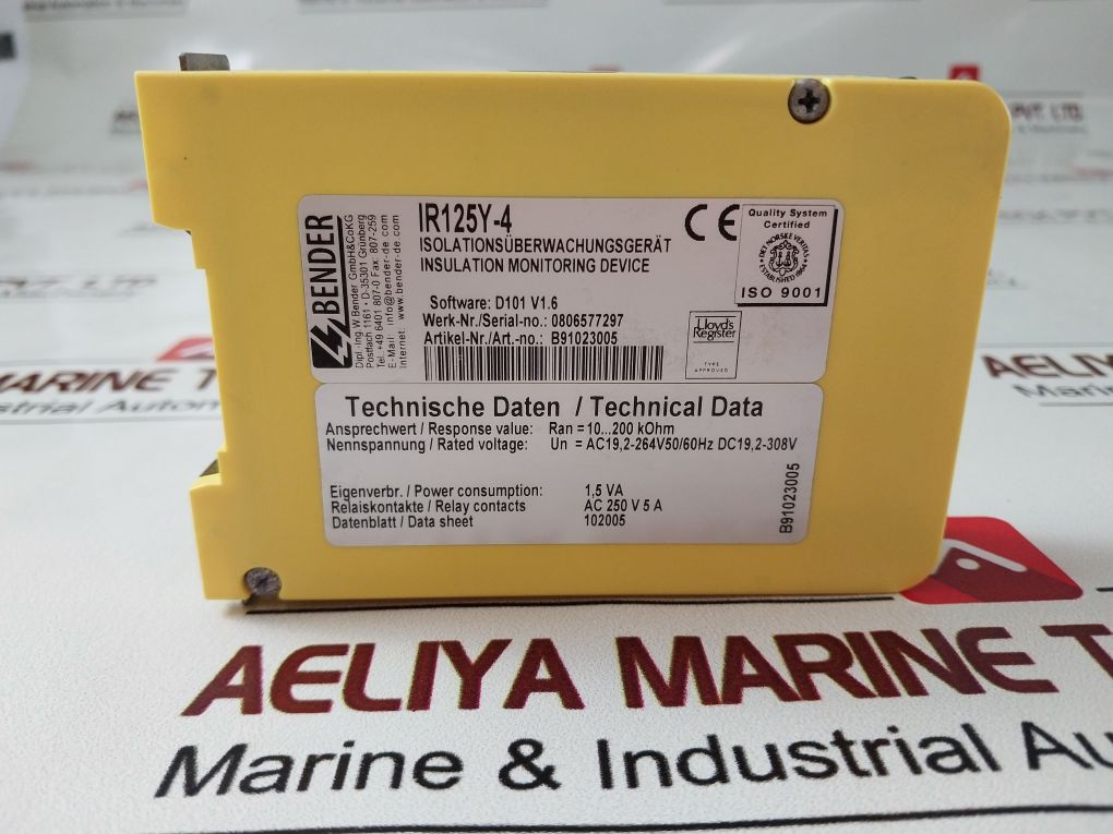 Bender Ir125Y-4 Insulation Monitoring Device D101 V1.6 