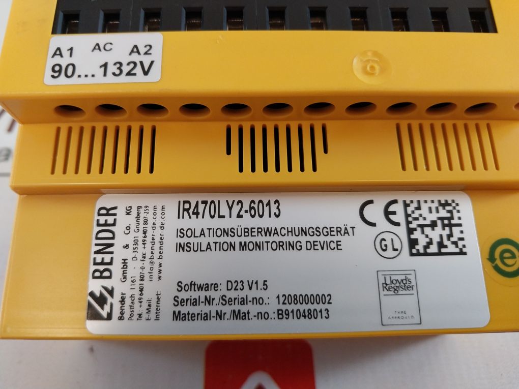Bender Ir470Ly2-6013 Insulation Monitoring Device
