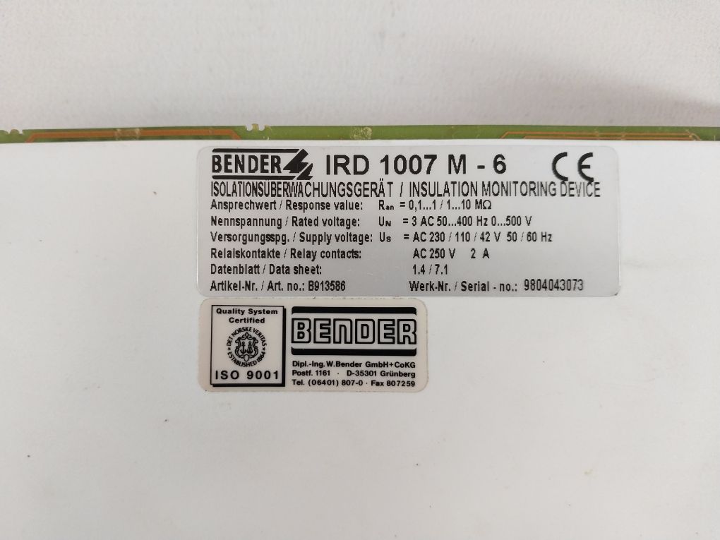 Bender Ird1007M-6 2A