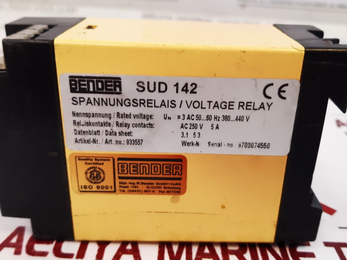 Bender Sud 142 Voltage Relay
