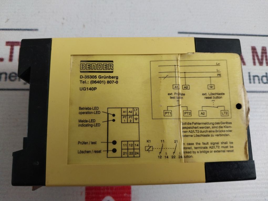 Bender Ug140P Isometer/Earth Fault Monitor