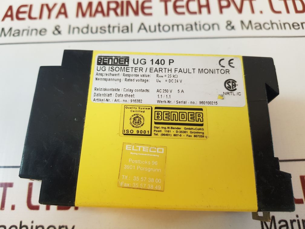 Bender Ug 140 P Earth Fault Monitor
