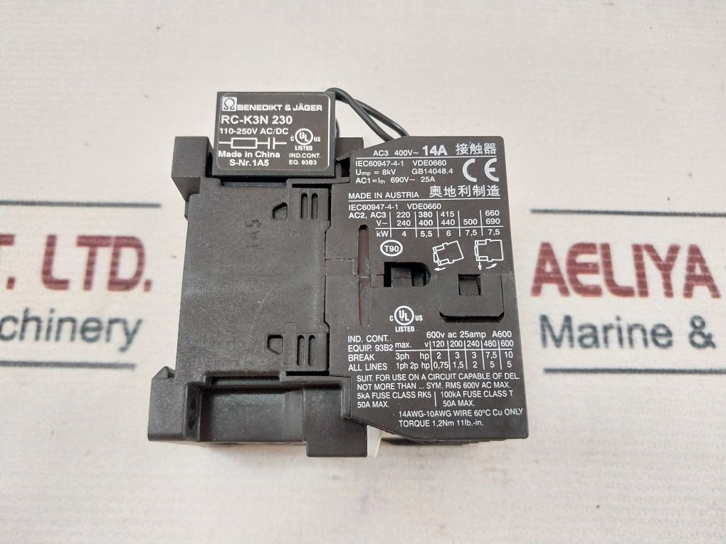 Benedikt & Jager K3-14Nd10 Contactor 