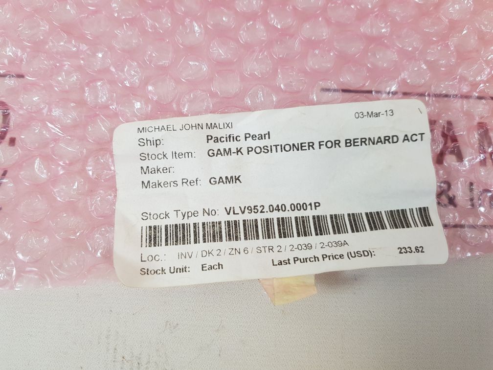 Bernard Controls Gam-k Positioner