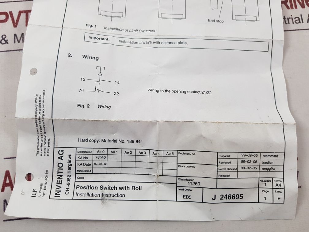 Bernstein I88-su1Z Hw Position Switch