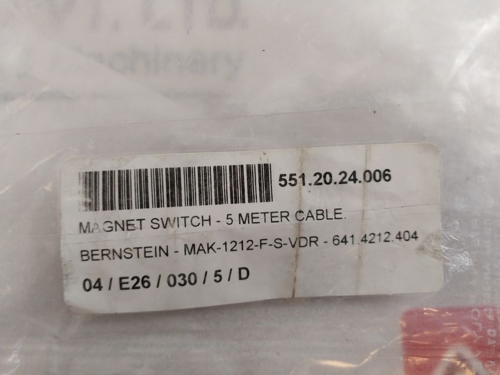 Bernstein Mak-1212-f-5-vdr Magnetic Switch With 5 Meter Cable