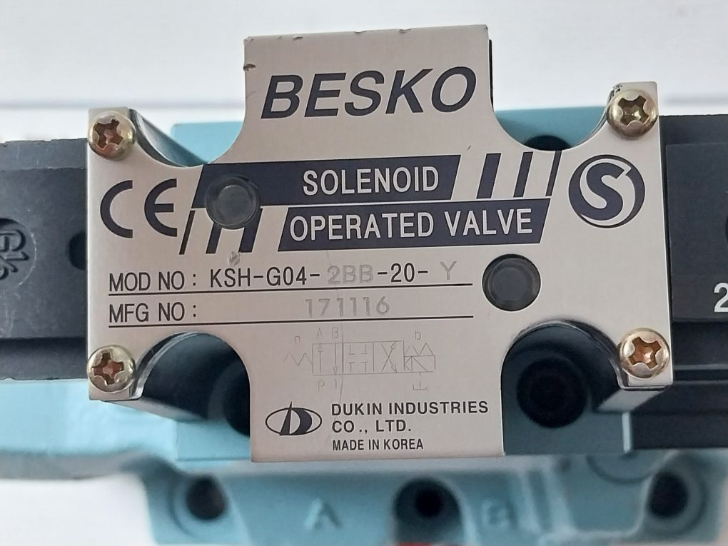 Besko Ksh-g04-2Bb-20-y Solenoid Operated Valve