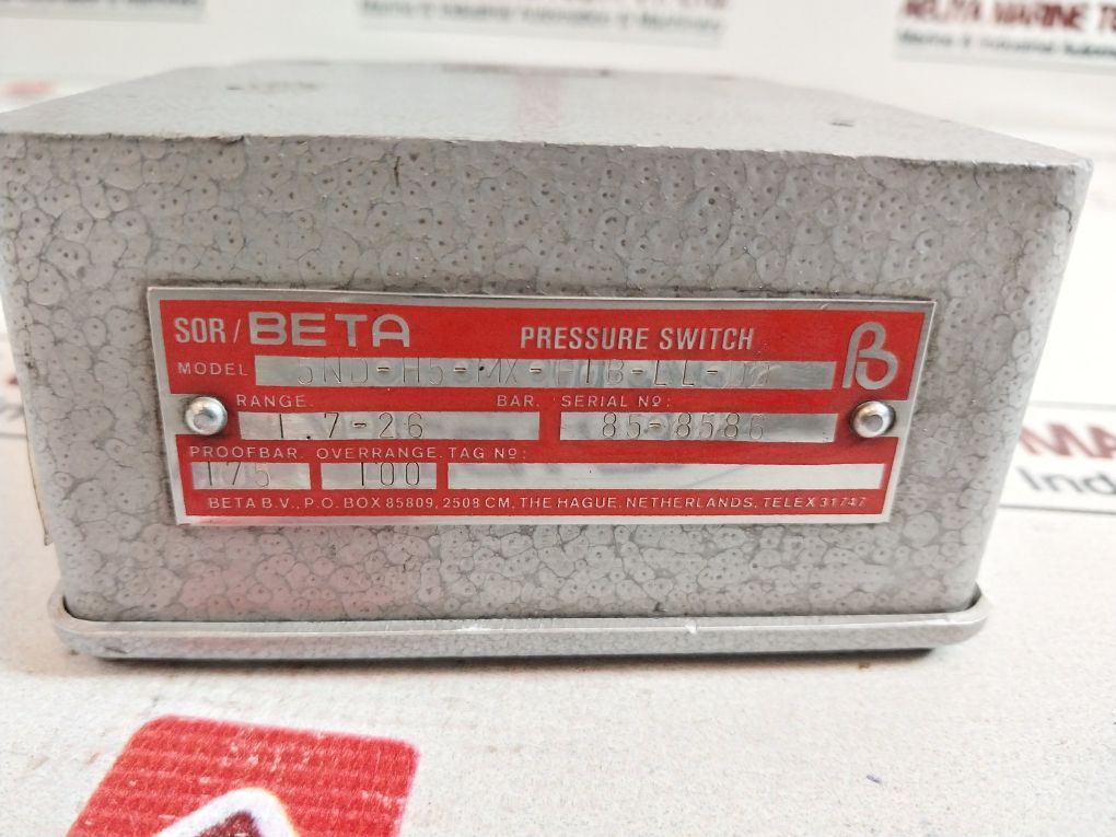 Beta 5Nd-h5-mx-fib-ll-dd Pressure Switch