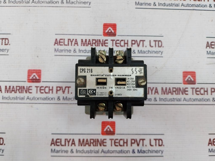 Bhartia Cutler Hammer Cpg 216 Contactor 25A 240V 50Hz