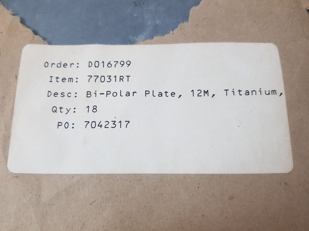 Bi-polar Plate, 12M, Titanium