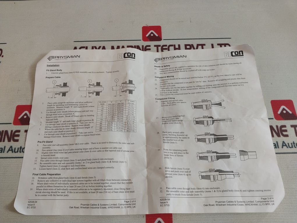 Bicon 424An Marine Shipboard Cable Sealing Fitting
