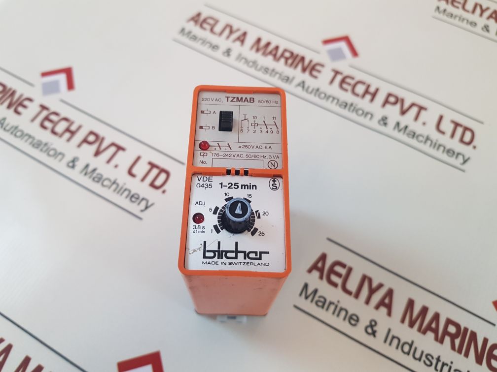 Bircher Tzmab Time Delay Relay 1-25 Min
