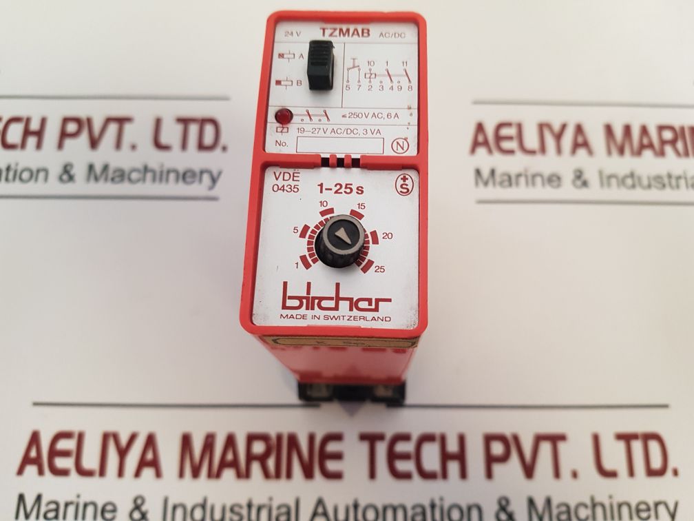 Bircher Tzmab Time Delay Relay With Base 24V Ac/Dc