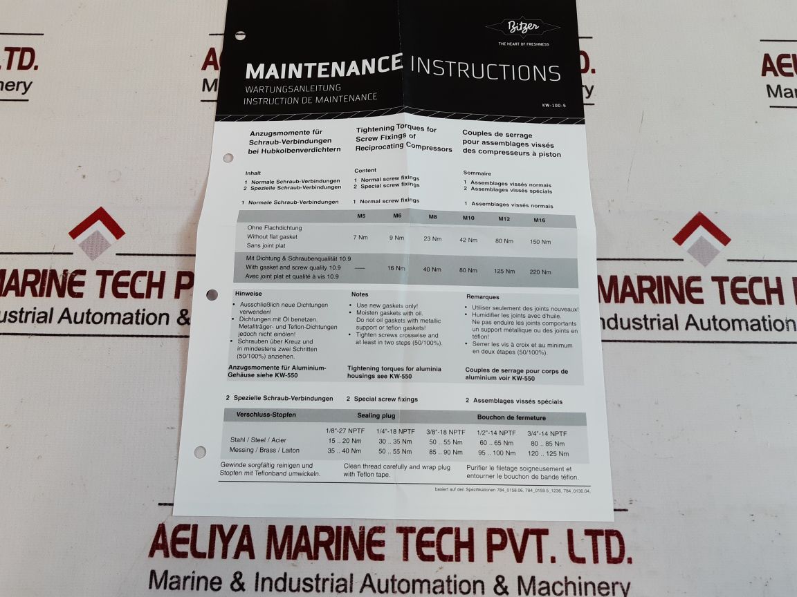 Bitzer 30405910 Valve Plate