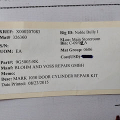 Blohm And Voss 9G5003-rk Mark 1030 Door Cylinder Repair Kit