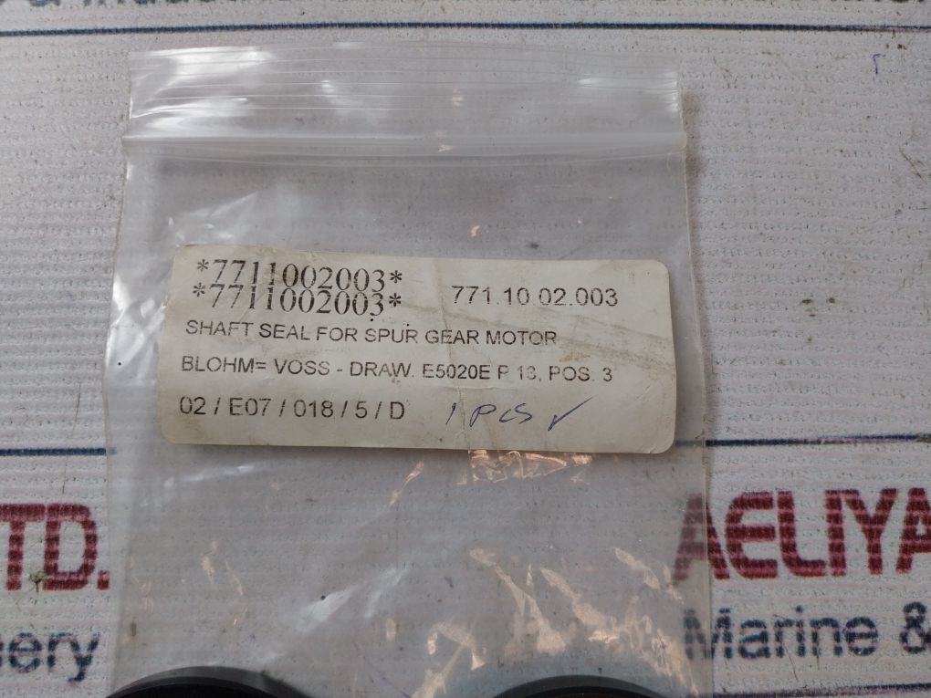 Blohm Voss E5020E Shaft Seal For Spur Gear Motor