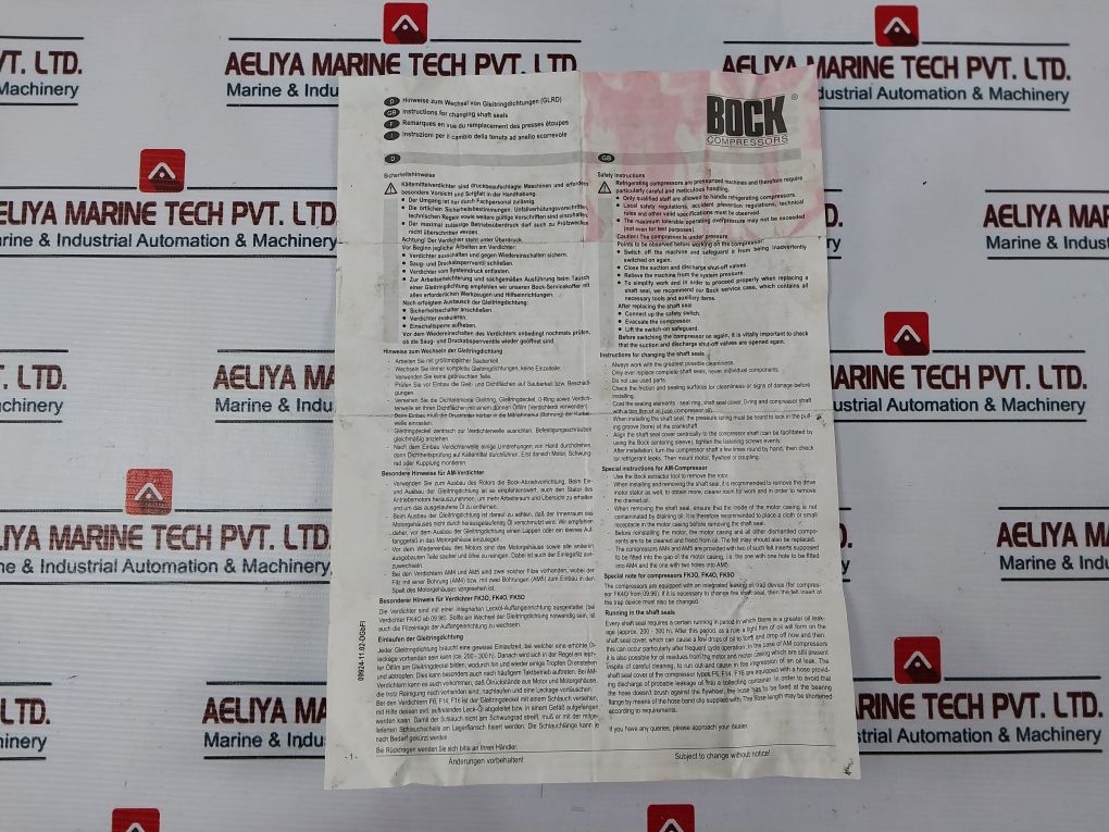 Bock Am5/600+723+846 Set-shaft Seal