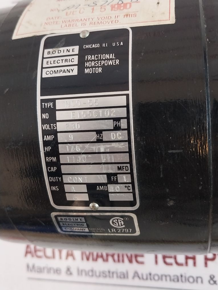 Bodine Electric Nco-55 Fractional Horsepower Motor Ma-1555