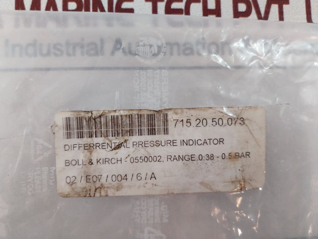 Boll & Kirch 4.36.2 Differential Pressure Indicator 20914