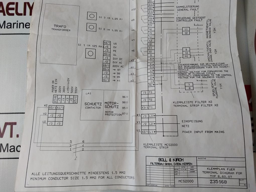 Boll & Kirch Mcs2000 Bollfilter Electronic Control Unit 6.60.07
