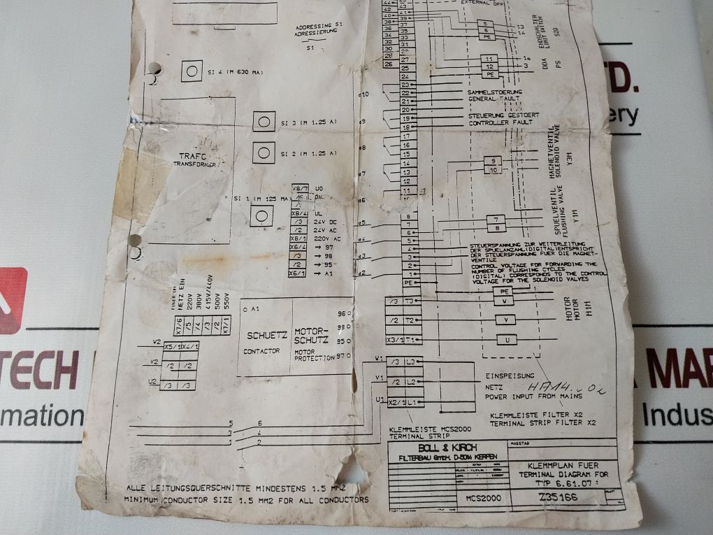 Boll & Kirch Mcs 2000 Bollfilter Electronic Control Unit
