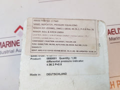 Bollfilter 4.36.2 Differential Pressure Indicator 0550001