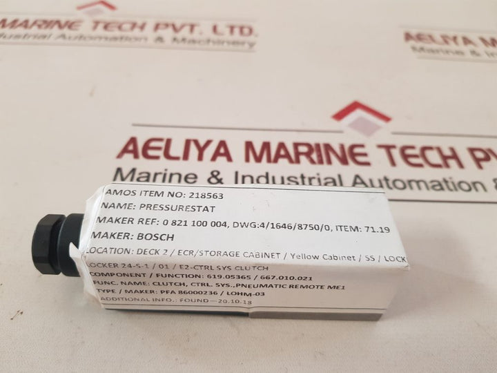 Bosch 0821 100 004 Pressure Switch