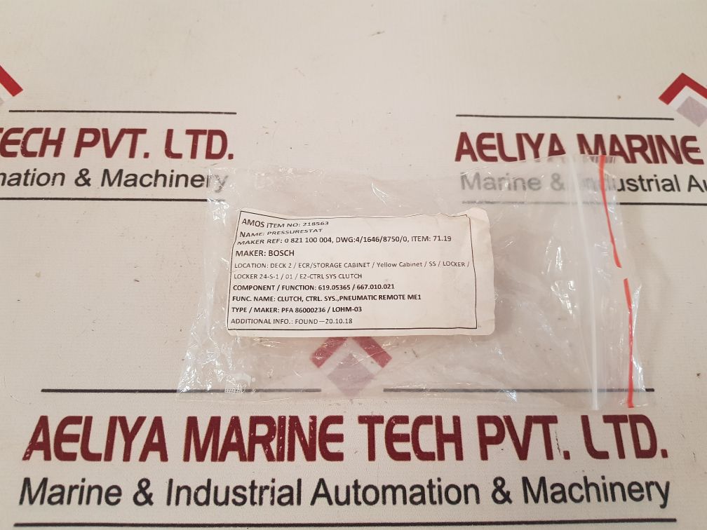 Bosch 0821 100 004 Pressure Switch