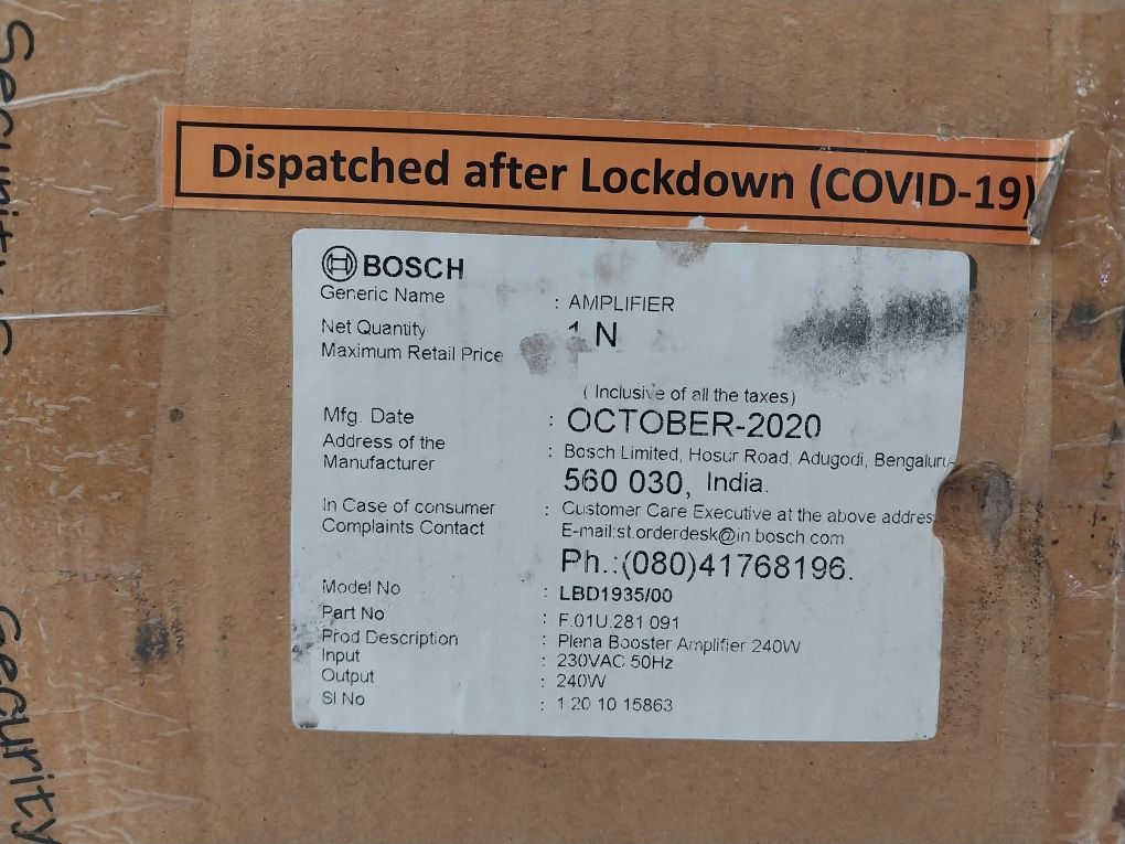 Bosch Lbd 1935/00 Plena Booster Power Amplifier F01U281091