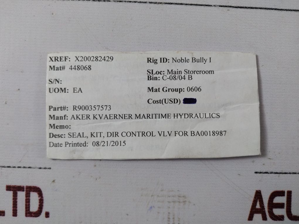 Bosch Rexroth R900357573 Seal Kit