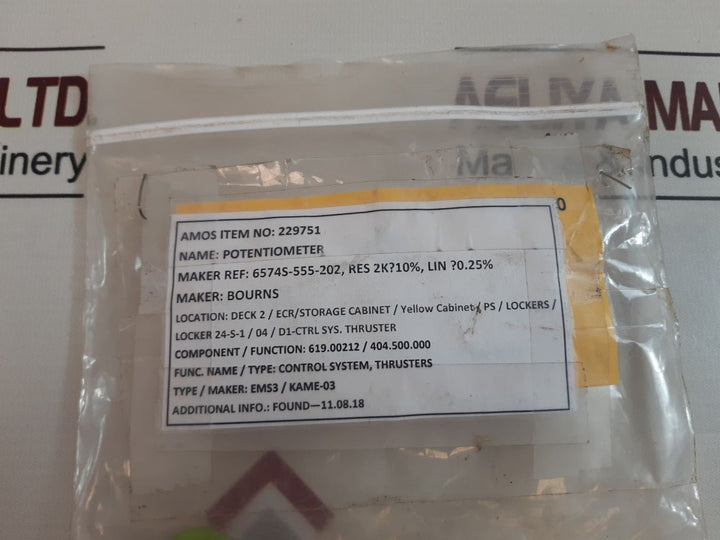 Bourns 6574S-555-202 Potentiometer 