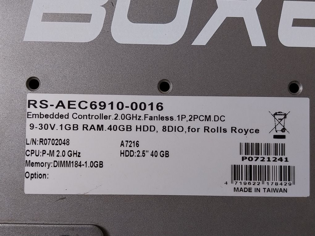 Rolls Royce/Boxer Rs-aec6910-0016 Embedded Controller P0721241