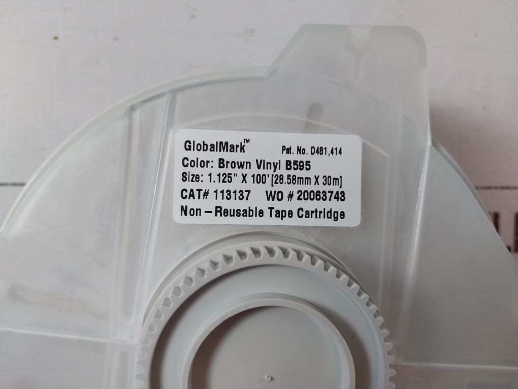 Brady Globalmark B595 1.125In X 100Ft Brown Vinyl Tape Cartridge 113137