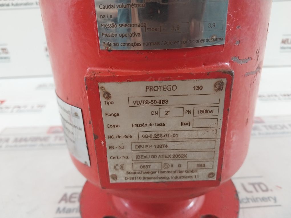 Braunschweiger Flammenfilter Vd/Ts-50-iib3 Safety Relief Valve