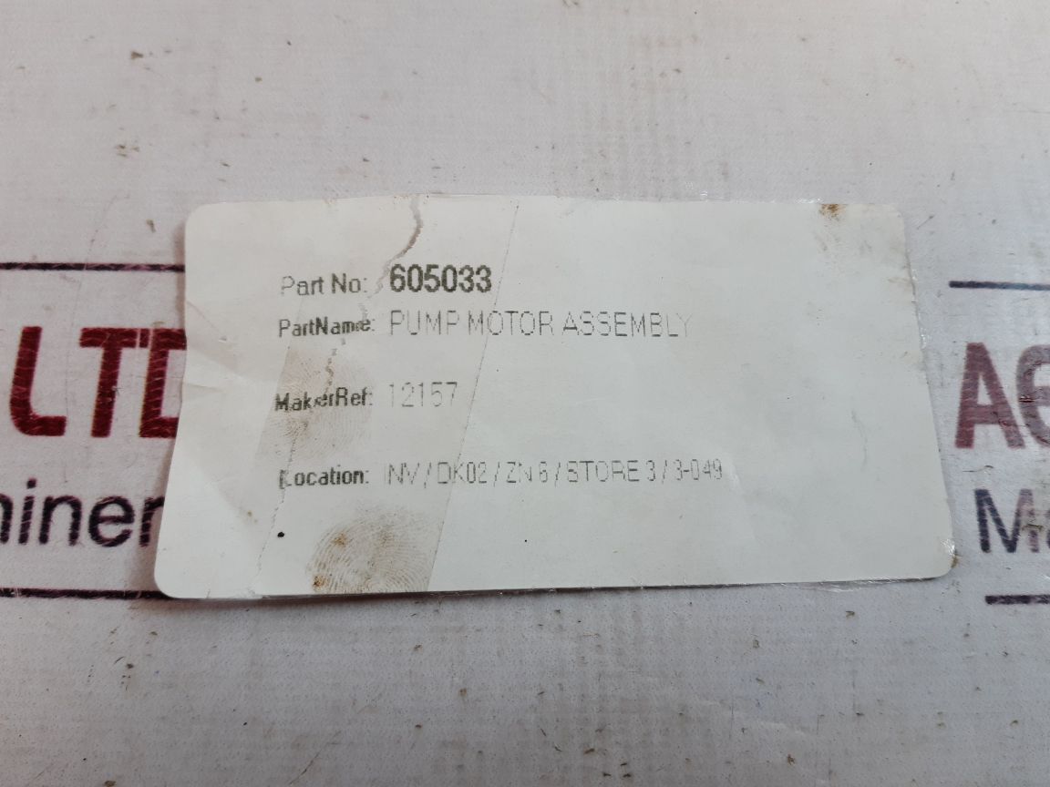 Brevel motors 605033 pump motor assembly 120v 160 rpm