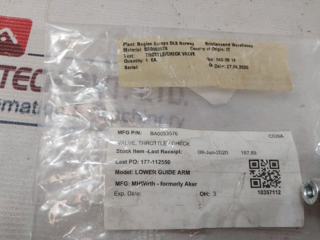 Brevini Am3Qfac004 Throttle/Check Valve